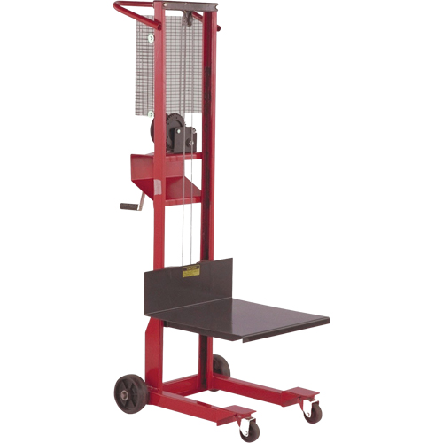 Platform Lift Stacker, Hand Winch Operated, 500 lbs Capacity, 54" Max Lift FMT Sales Ltd