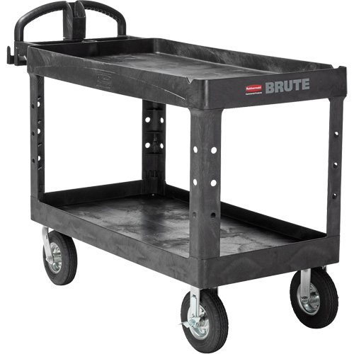 Heavy-Duty Utility Cart, 2 Tiers, 25-1/4" x 33-1/4" x 55", 750 lbs. Capacity FMT Sales Ltd