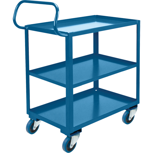 Chariot ergonomique &agrave; tablettes, 800 lb Capacit&eacute;, Acier, 20" la x 37" ha x 32" p, Bordure vers le haut FMT Sales Ltd