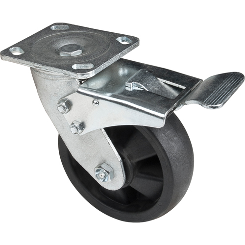 Hi-Temp Caster, Swivel with Brake, 6" (152.4 mm), Nylon, 880 lbs. (399 kg.) FMT Sales Ltd