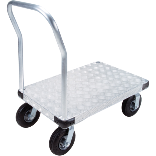 Chariots &agrave; plateforme en aluminium, 24" la x 36" lo, 1400 lb cap, Roues Pneumatique FMT Sales Ltd
