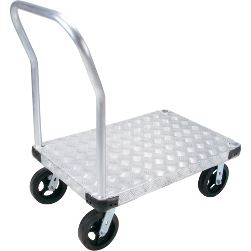 Aluminum Platform Truck, 24" W x 36" L, 2000 lbs. Cap., Mold-on Rubber Wheels FMT Sales Ltd