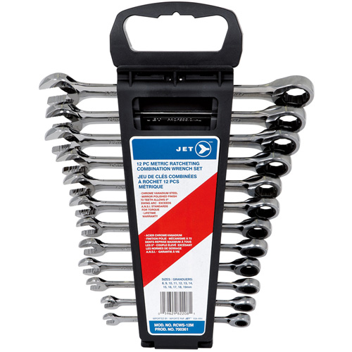 12-PC Long Pattern Metric Ratcheting Combination Wrench Set, Plain Handle FMT Sales Ltd