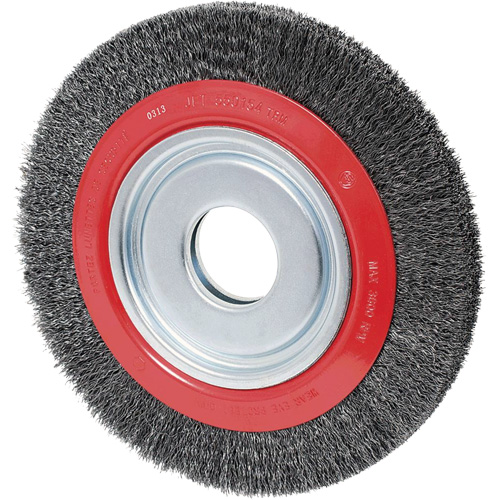 Crimped Wire Wheel, 12" Dia., 0.014" Fill, 2" Arbor FMT Sales Ltd