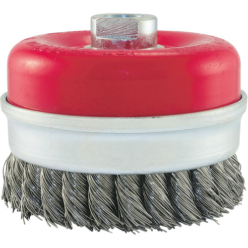 Knot Banded Cup Brush, 4" Dia. x 5/8"-11 Arbor FMT Sales Ltd