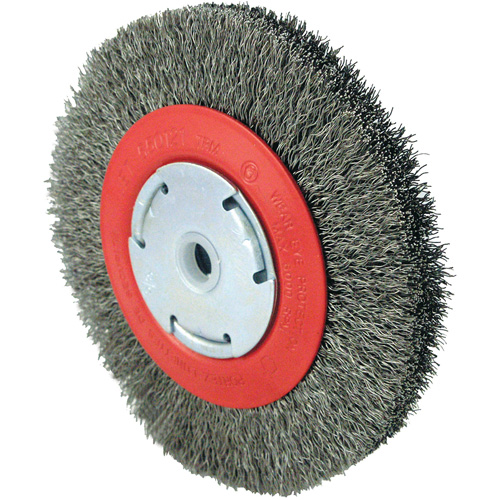 Brosse &agrave; fils cr&ecirc;p&eacute;s 101F-2M, 6" dia., Fils 0,014", Arbre 1/2" - 2" FMT Sales Ltd