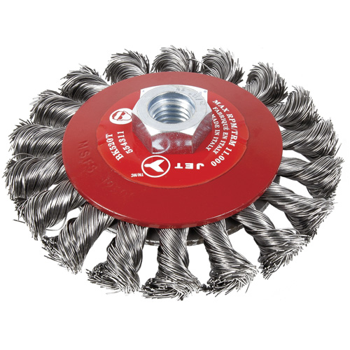 Brosse conique &agrave; fils torsad&eacute;s BK520T, Dia. 5", Arbre 5/8-11 FMT Sales Ltd