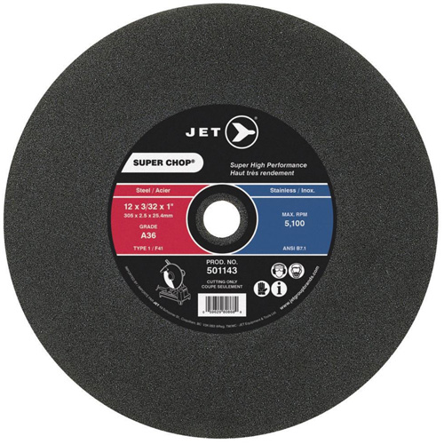 Meule &agrave; tronçonner Super Chop, 16" x 7/64", Arbre de 1", Type 1, 3700 Tr/min FMT Sales Ltd
