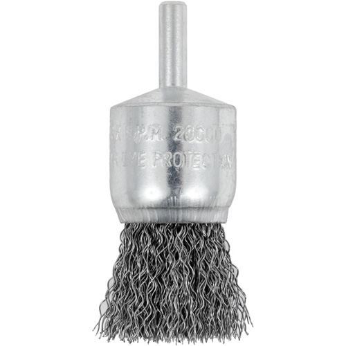 Brosse coupelle sertie mont&eacute;e sur tige, 1", Fils 0,012", Tige 1/4" FMT Sales Ltd