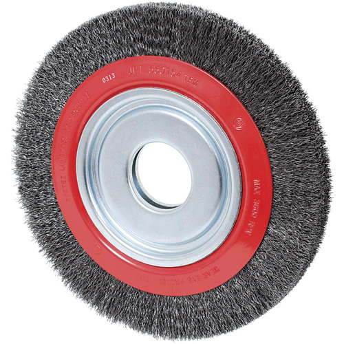 Crimped Wire Wheel, 8" Dia., 0.007" Fill, 1/2"/2"/5/8" Arbor FMT Sales Ltd