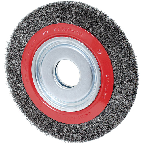 Crimped Wire Wheel, 10" Dia., 0.014" Fill, 2" Arbor FMT Sales Ltd