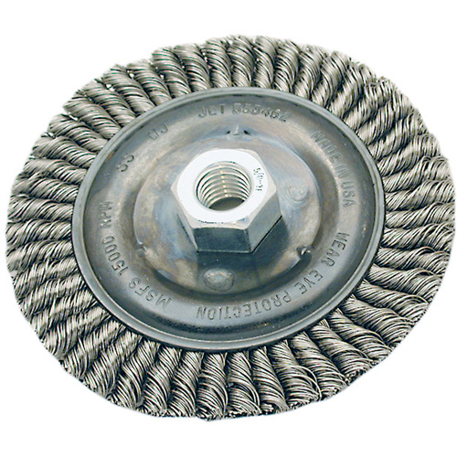Stringer Bead Brush, 4" Dia., 0.022" Fill, 5/8"-11 Arbor, Steel FMT Sales Ltd