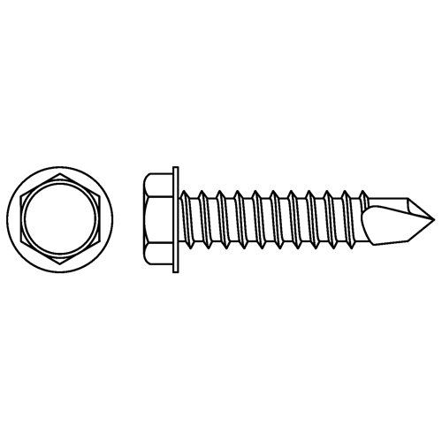T&ecirc;te hexagonale &agrave; embase autoforeuse, 1/4" x 1" lo, Acier inoxydable FMT Sales Ltd