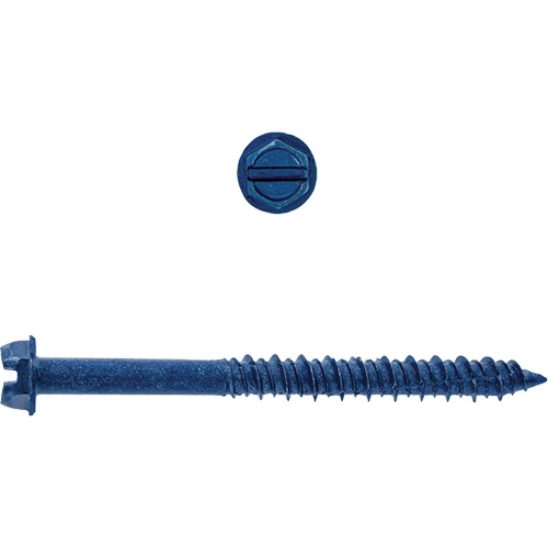 Vis &agrave; b&eacute;ton SD avec fente pour rondelle hex, 3/16" x 1-1/4" lo, Zingu&eacute; FMT Sales Ltd