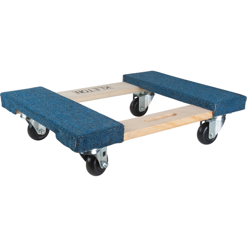 Socle roulant en bois dur &agrave; bouts avec tapis, Cadre en Bois, 18" la x 30" lo, Capacit&eacute; 900 lb FMT Sales Ltd