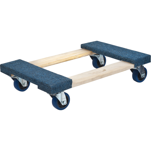 Socle roulant en bois dur &agrave; bouts avec tapis, Cadre en Bois, 18" la x 24" lo, Capacit&eacute; 1400 lb FMT Sales Ltd