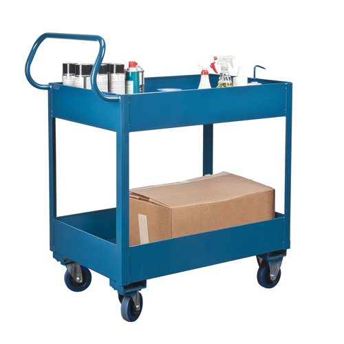 Chariots de service &agrave; bordure profonde, 2 Tiers, 24" la x 47" h x 36" p, Capacit&eacute; 1200 lb FMT Sales Ltd