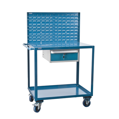 Mobile Service Cart, 2 Tiers, 24" W x 57" H x 40" D, 1200 lbs. Capacity FMT Sales Ltd
