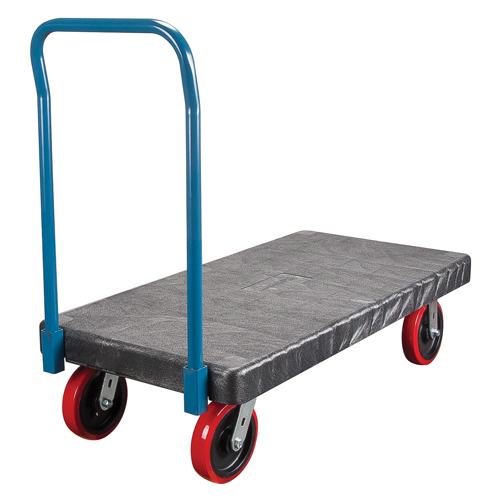 Chariots &agrave; plateforme en plastique, 48" lo x 24" la, 2500 lb cap, Roues Polyur&eacute;thane FMT Sales Ltd