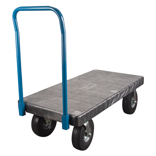 Chariots &agrave; plateforme en plastique, 48" lo x 24" la, 900 lb cap, Roues Anticrevaison FMT Sales Ltd