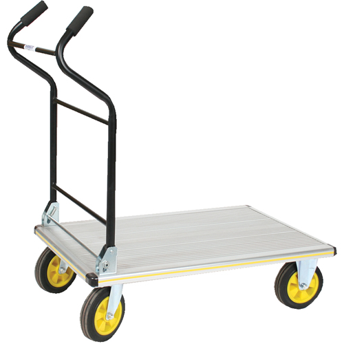 Chariot &agrave; plateforme avec poign&eacute;e ergonomique pliante, Aluminium, 660 lb, 35-1/2" lo x 24" la, Hauteur 41" FMT Sales Ltd