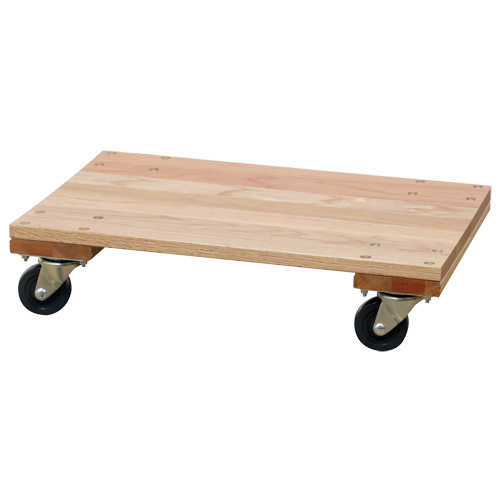 Socle roulant &agrave; plateforme en bois solide, Roues en Caoutchouc, Capacit&eacute; de 900 lb, 16" la x 24" p x 6" h FMT Sales Ltd