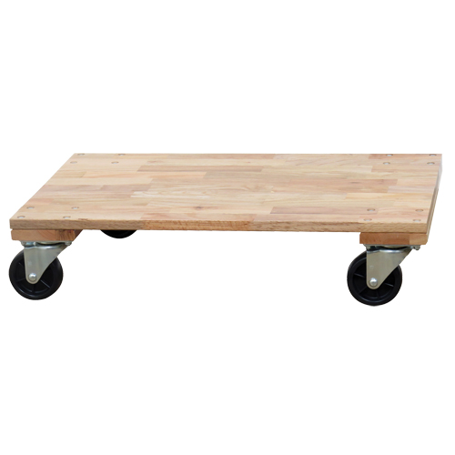 Solid Platform Wood Dolly, Rubber Wheels, 1200 lbs. Capacity, 24" W x 36" D x 7" H FMT Sales Ltd