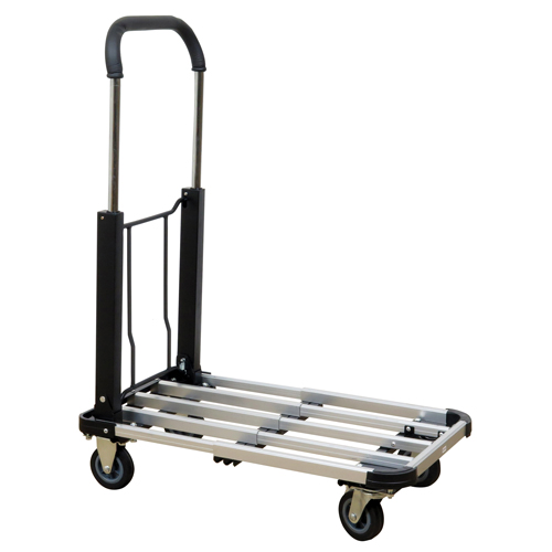 Chariot &agrave; plateforme avec poign&eacute;e pliante, Aluminium, 300 lb, 28" lo x 16" la, Hauteur 37,75" FMT Sales Ltd