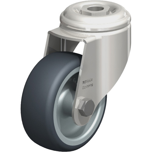 Roulette en &eacute;lastom&egrave;re thermoplastique acier inoxydable, Pivotant, Diam&egrave;tre 3-1/8" (79,5 mm), Capacit&eacute; 220 lb (100 kg) FMT Sales Ltd