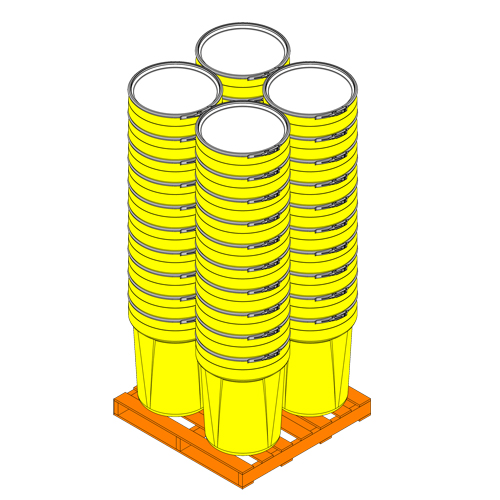 Nestable Polyethylene Drum, 30 US gal (25 imp. gal.), Open Top, Yellow FMT Sales Ltd