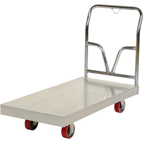 Chariot &agrave; plate-forme en aluminium, 24" la x 48" lo, 3600 lb cap, Roues Polyur&eacute;thane FMT Sales Ltd