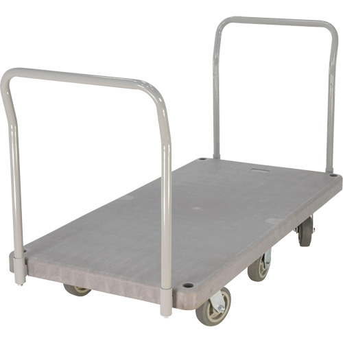 Chariot &agrave; plateforme en plastique robuste, 60" lo x 30" la, 3000 lb cap, Roues Polyur&eacute;thane FMT Sales Ltd