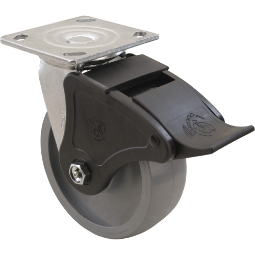 Roulette Max9, Pivotant, 6" (152,4 mm), Gris-WOW Envirothane, 1100 lb (498,95 kg) FMT Sales Ltd
