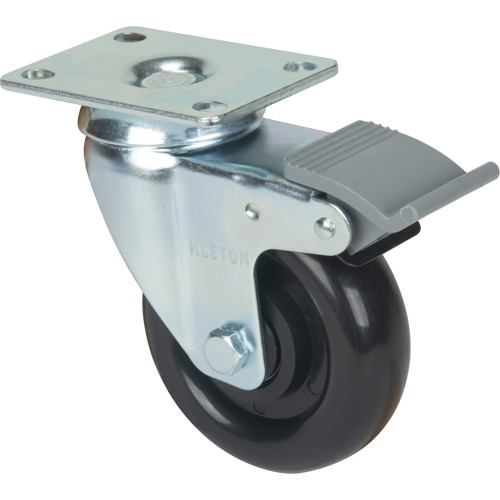 Roulette, Pivotant avec frein, 4" (101,6 mm), Polyol&eacute;fine, 250 lb (113,4 kg) FMT Sales Ltd