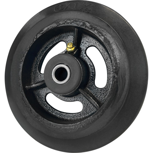 Roue en caoutchouc moul&eacute;, 6'' (152 mm) dia. x 1-1/2" (38 mm) la, Capacit&eacute; de 450 lb (204 kg) FMT Sales Ltd