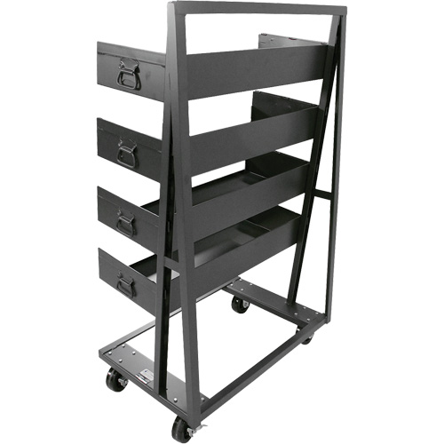 Single-Sided Heavy Duty A-Frame Cart with 4 Large Trays, 38" x 25" x 63", 2500 lbs. Capacity FMT Sales Ltd