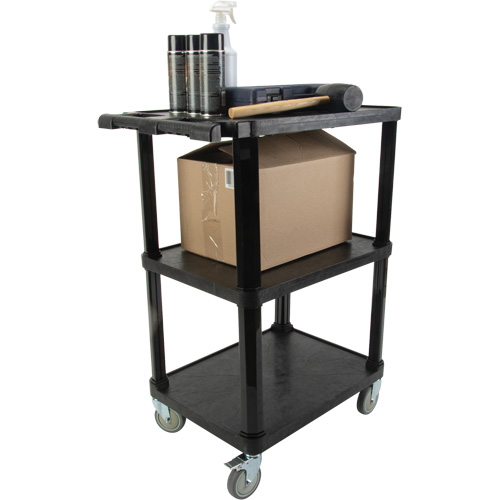 Chariot utilitaire avec tablette plate, 3 tiers, 18-1/8" x 37-3/8" x 27-3/4", Capacit&eacute; 330 lb FMT Sales Ltd