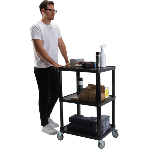 Chariot utilitaire avec tablette plate, 3 tiers, 18-1/8" x 37-3/8" x 27-3/4", Capacit&eacute; 330 lb FMT Sales Ltd