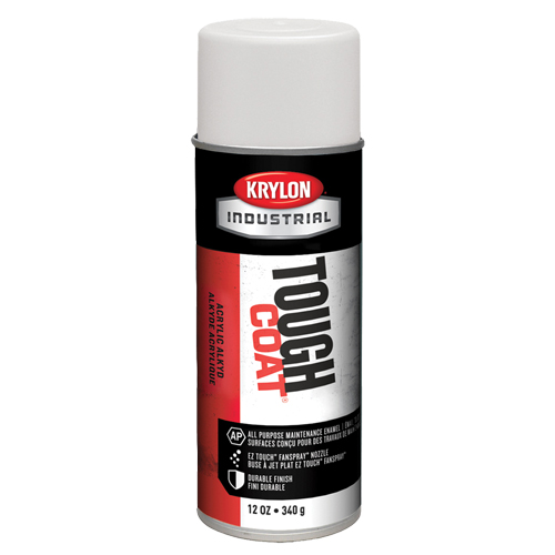 &eacute;mail acrylique &agrave; l'alkyde Tough Coat, Blanc mat, Tr&egrave;s mat, 12 oz, Canette a&eacute;rosol FMT Sales Ltd