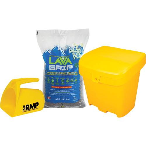 Ensemble d'aide &agrave; la traction LavaGrip avec 77 sacs, Taille du conteneur 35,3 lb (16 kg), Sac FMT Sales Ltd