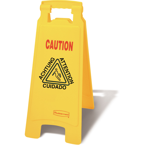 Wet Floor Safety Signs, Quadrilingual with Pictogram FMT Sales Ltd