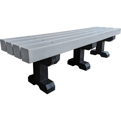 Banc de parc, Plastique recycl&eacute;, 72" lo x 17" la x 17" h, Gris FMT Sales Ltd