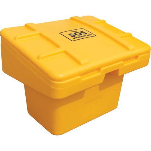 Contenants pour sel & sable SOS, Avec Moraillon, 30" x 24" x 24", 5,5 pi³, Jaune FMT Sales Ltd