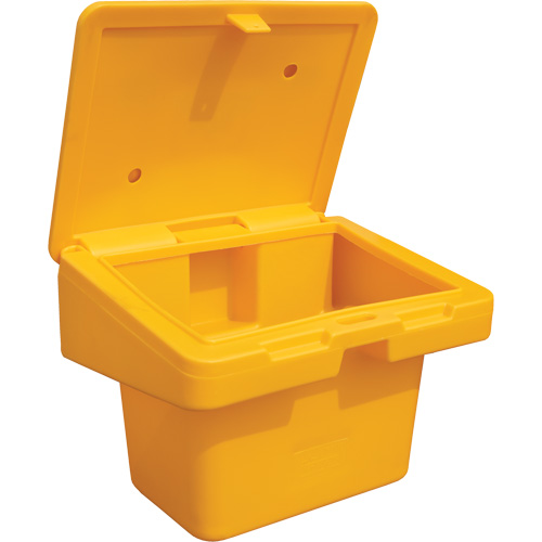 Contenants pour sel & sable SOS, Avec Moraillon, 30" x 24" x 24", 5,5 pi³, Jaune FMT Sales Ltd