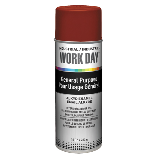 Peinture industrielle Work Day, Rouge, Tr&egrave;s mat, 10 oz, Canette a&eacute;rosol FMT Sales Ltd