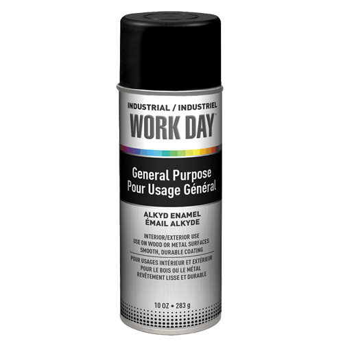 Peinture industrielle Work Day, Noir, Tr&egrave;s mat, 10 oz, Canette a&eacute;rosol FMT Sales Ltd