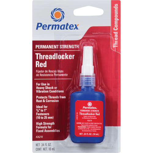 Threadlocker, Red, High, 10 ml, Bottle FMT Sales Ltd