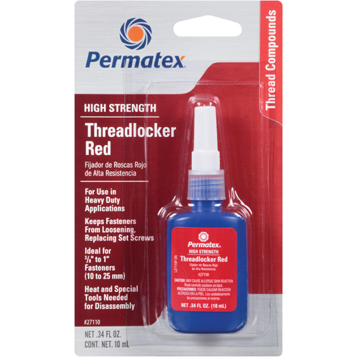 Low Viscosity Threadlocker, Red, High, 10 ml, Bottle FMT Sales Ltd