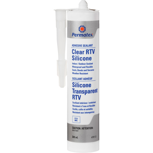 Scellant adh&eacute;sif RTV transparent, 300 ml, Cartouche, Transparent FMT Sales Ltd