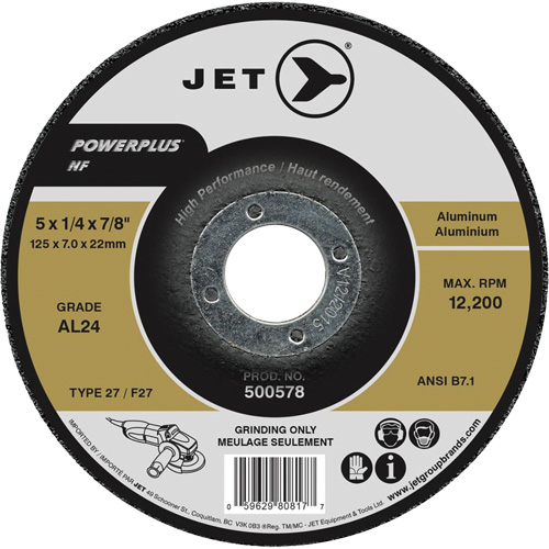 AL24 Powerplus NF Grinding Wheel, 4-1/2" x 1/4", 7/8" Arbor, Type 27 FMT Sales Ltd
